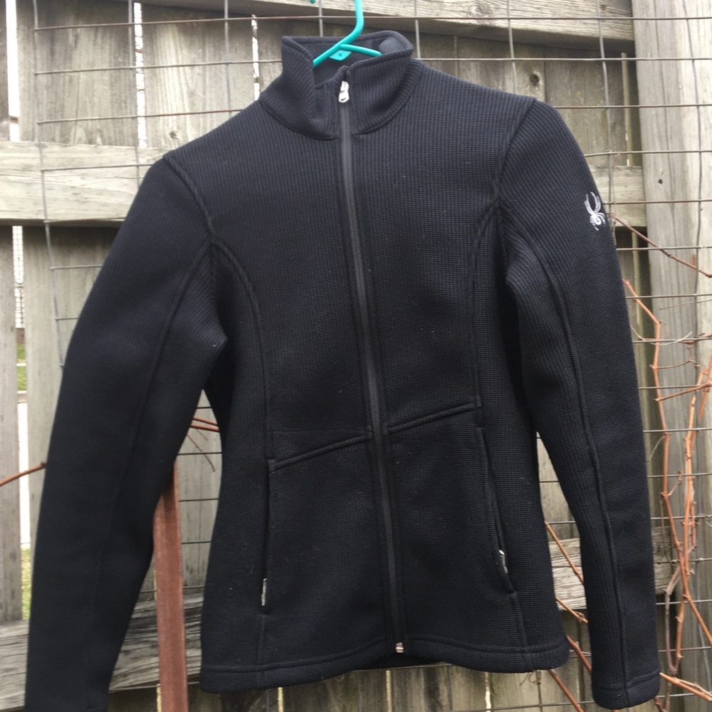Spyder Black Zip Sweater Jacket Size Small